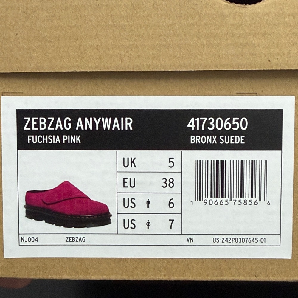 Dr. Martens Zebzag Magenta Suede Platform Mule Clogs - Picture 11 of 12